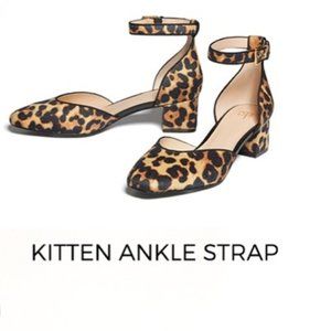 SPECIAL PRICE-2018 Cabi Leopard Kitten Ankle Strap Heel Shoes-Size 8-value $139